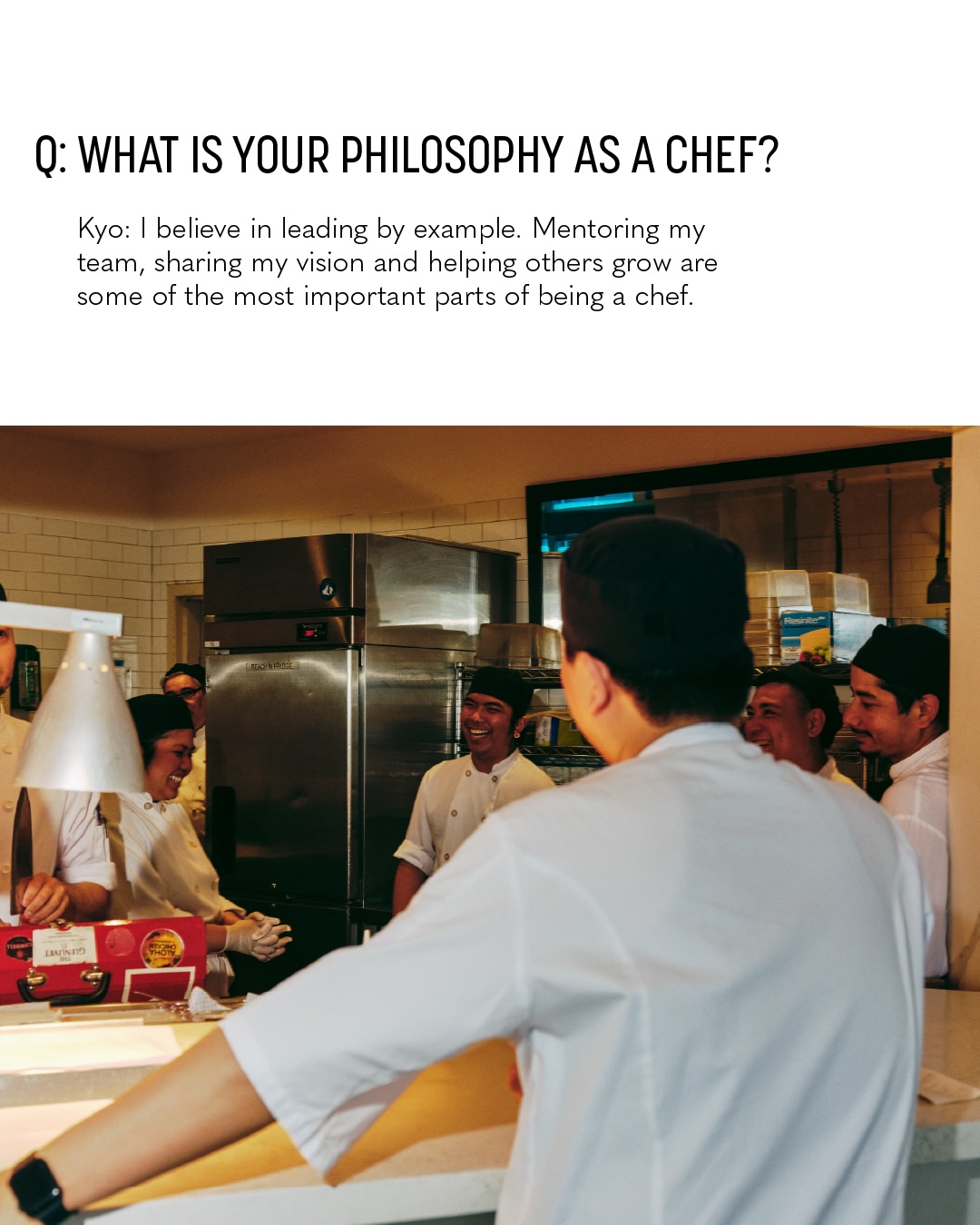 Chef Kyo Zhao in the 360 Restaurant kitchen